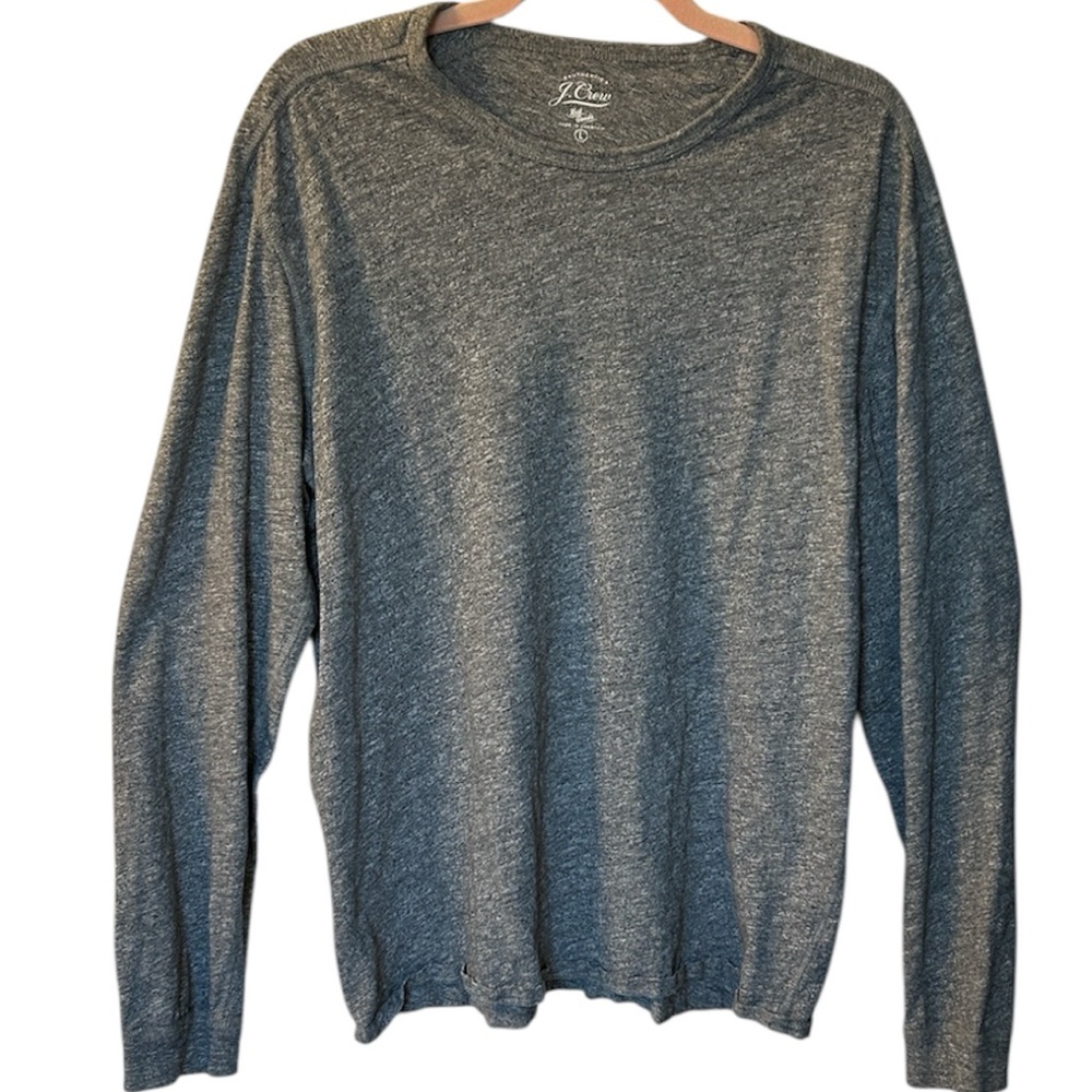 J. Crew Heather Gray Long Sleeve Tee 100% cotton size large